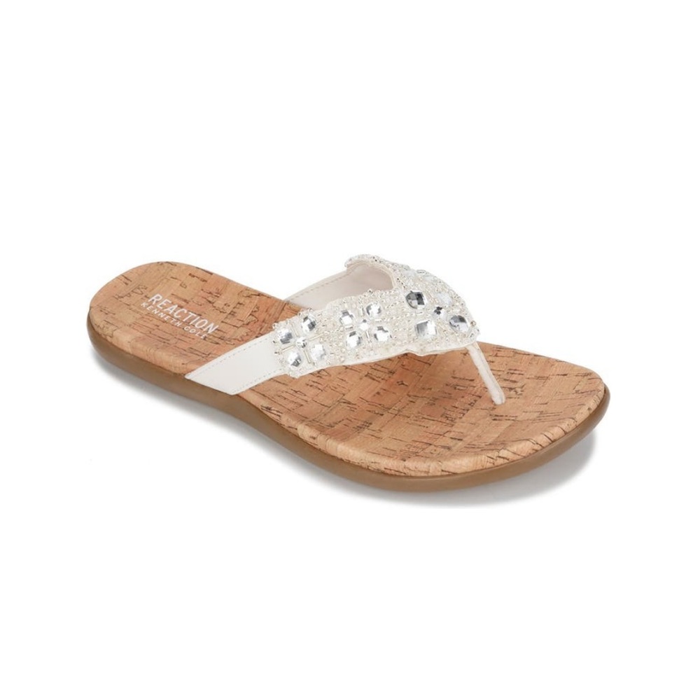 NIB Reaction Kenneth Cole Glam-Athon
Embellished Thong Sandal White